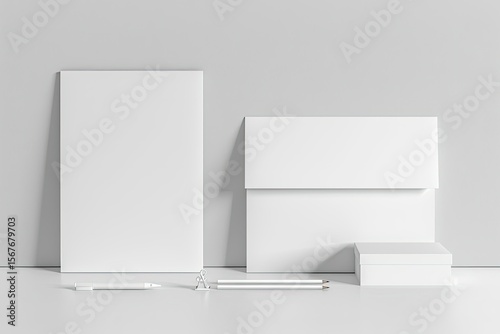Ultra Hd Image of Business Stationery Mock Up on White Background