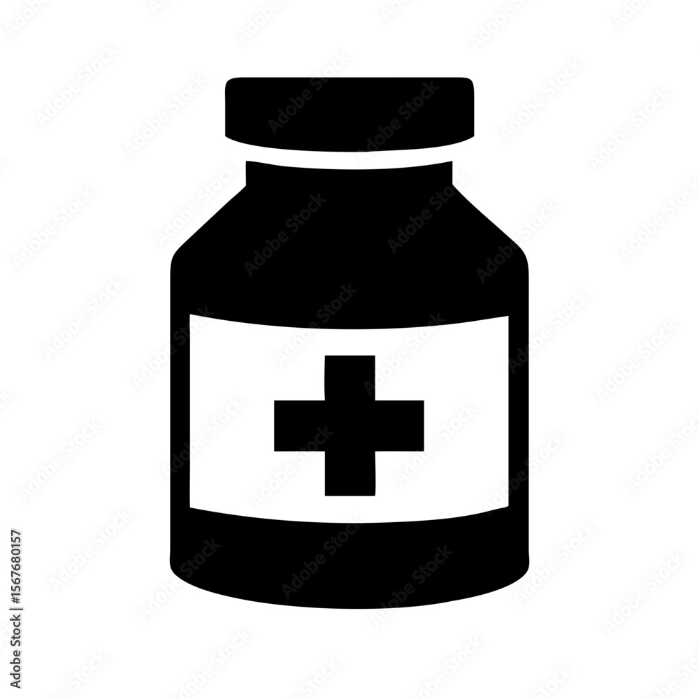 Medicine bottle silhouette Icon vector Medicine bottle silhouette Icon vector