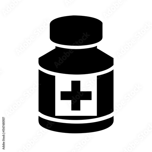 Medicine bottle silhouette Icon vector