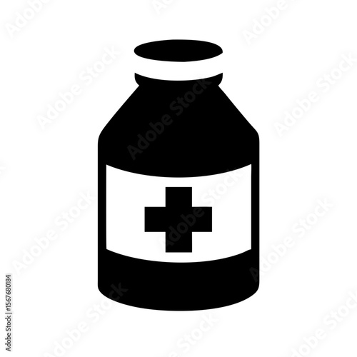 Medicine bottle silhouette Icon vector