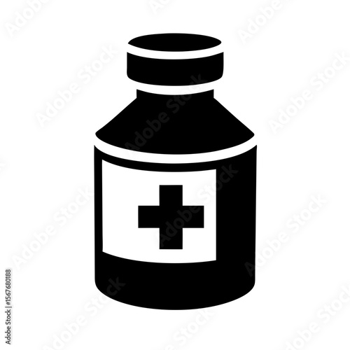Medicine bottle silhouette Icon vector