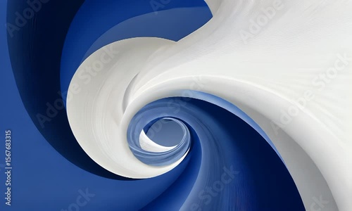 Abstract Blue Swirl Design with Dynamic Flow and Depth Effects