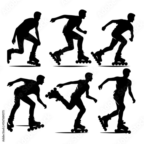  Rollerblade  Silhouette ,  Rollerblade vector