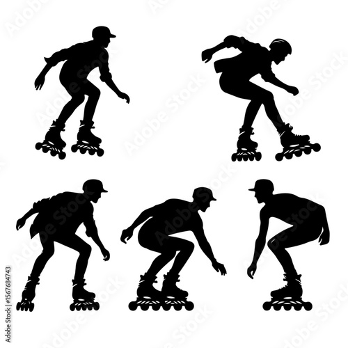  Rollerblade  Silhouette ,  Rollerblade vector