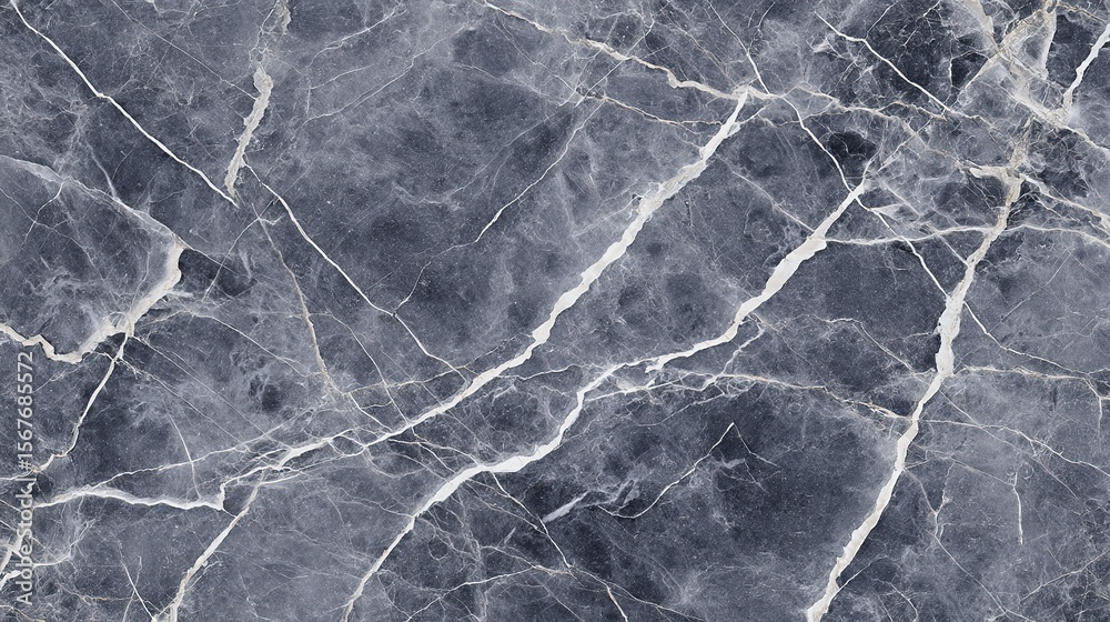 Fototapeta premium Dark Gray Marble Texture with White Veins for Surface Design and Interior Decoration