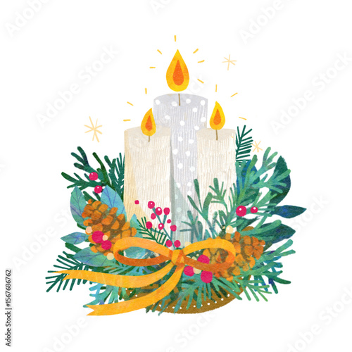 christmas wreath with candles