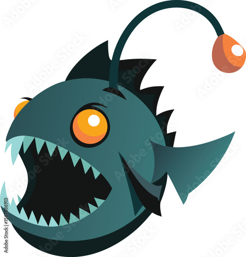 Cute Angler Fish vector