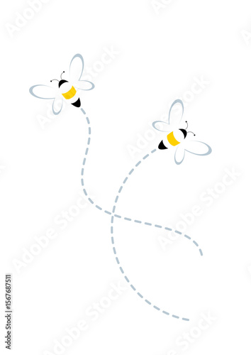 Two flying graphic bees