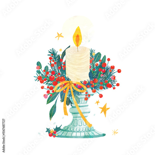 christmas tree with candles