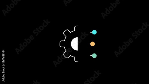 Technology Animation Icon – Futuristic Tech, Digital Innovation, AI & IoT – Seamless 4K Motion Graphic black background 