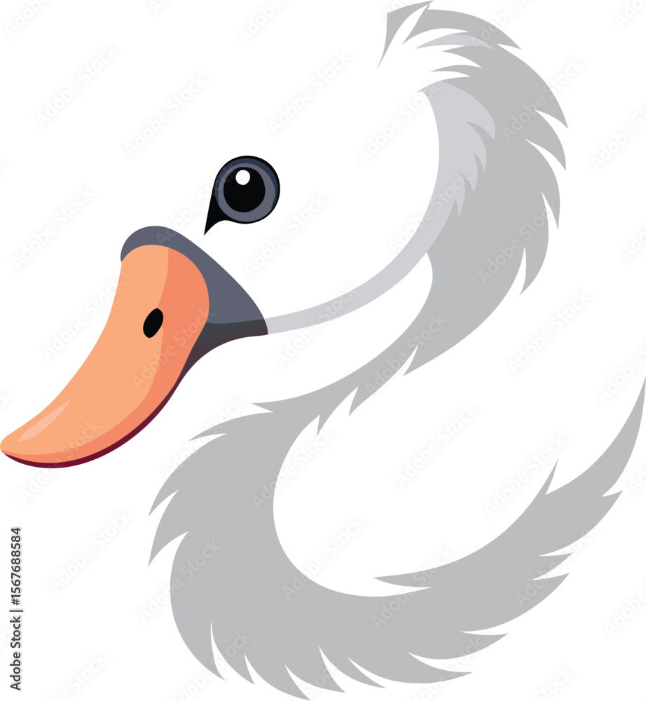 Obraz premium Cartoon Goose Head Vector