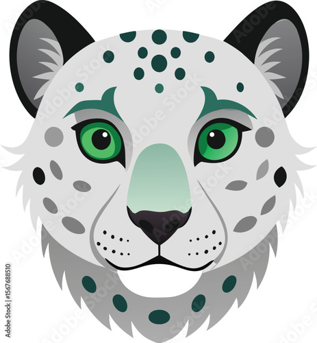 Snow Leopard Cartoon Vector

