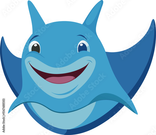 Blue Shark Cartoon Vector


