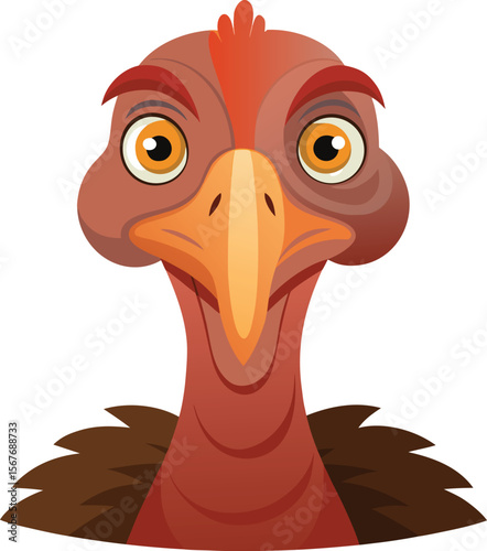 Orange Beaked Tropical Bird Vector