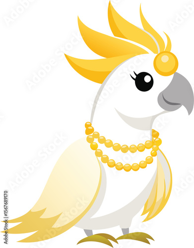 Fancy Cockatoo with Pearls Vector