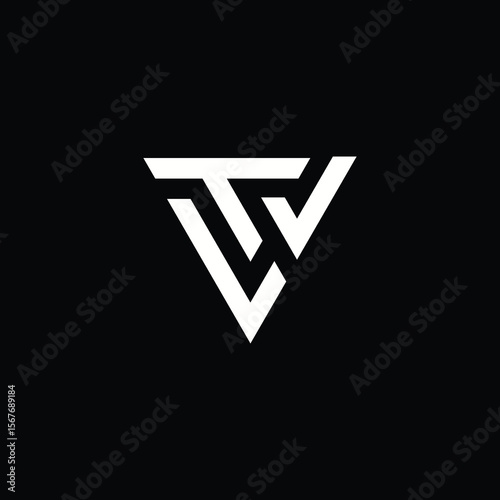 A sharp and modern abstract logo featuring stylized letters 'T' and 'W' (or 'TW') cleverly integrated into a triangular or inverted 'V' shape. The design uses bold, clean lines to create a dynamic and