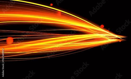 Abstract Glowing Lines with Dynamic Motion and Light Effects