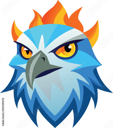 Blue Falcon with Orange Flames