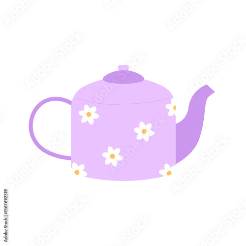 Cute Teapot Elements – Hand-Drawn Flat Design