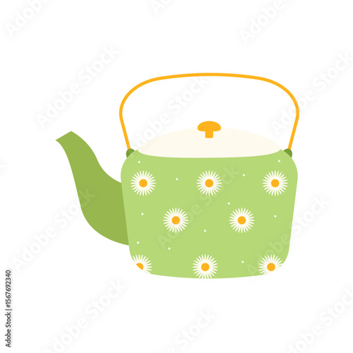 Cute Teapot Elements – Hand-Drawn Flat Design