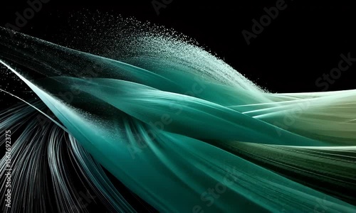 Abstract Wave Patterns in Dynamic Turquoise and Green Colors