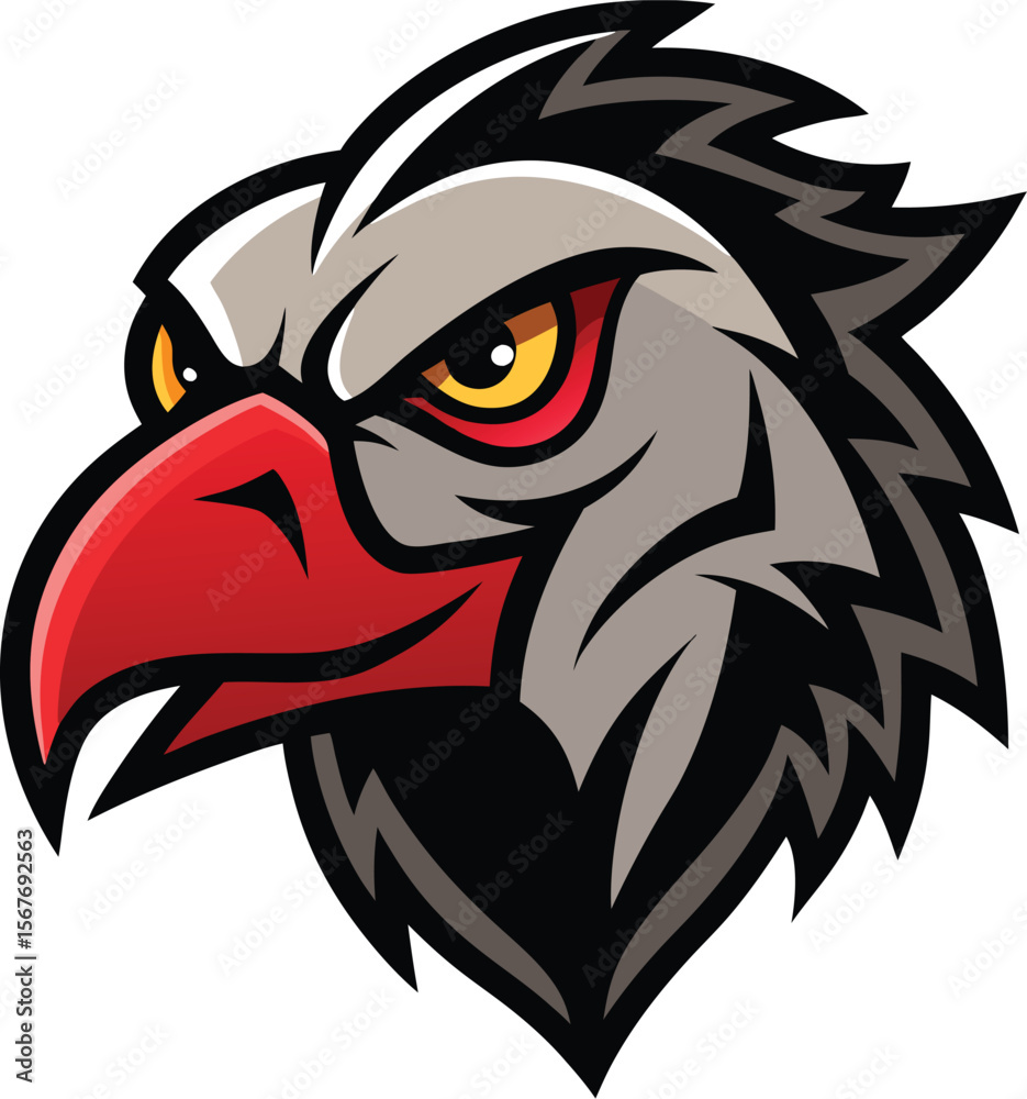 Obraz premium Evil Vulture Head Mascot Vector