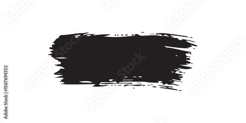 black brush stroke on isolated background. Line, box, brushes, grunge, paint, page, border. Vector brush stock illustrator
