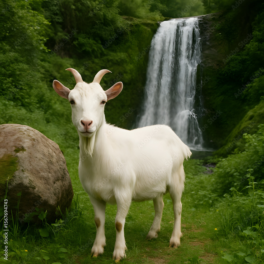 Fototapeta premium goat on the meadow