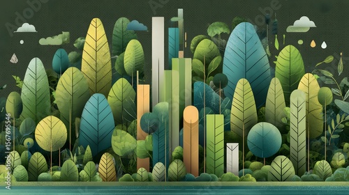 Sustainable Forest Metrics: Eco-Health Illustration