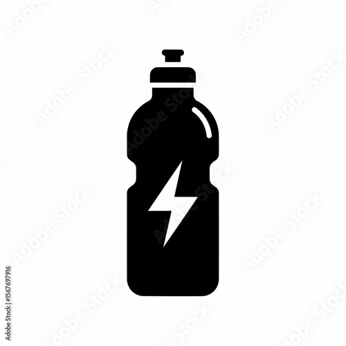 Energy Drink Bottle Icon Fitness, Hydration, and Power Symbol