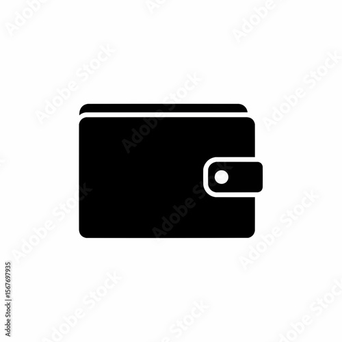 Simple Black Wallet Icon Minimalist Design for Finance, Business, and Personal Use