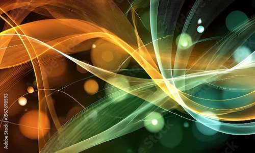 Abstract Colorful Waves and Circles with Motion Design Effects