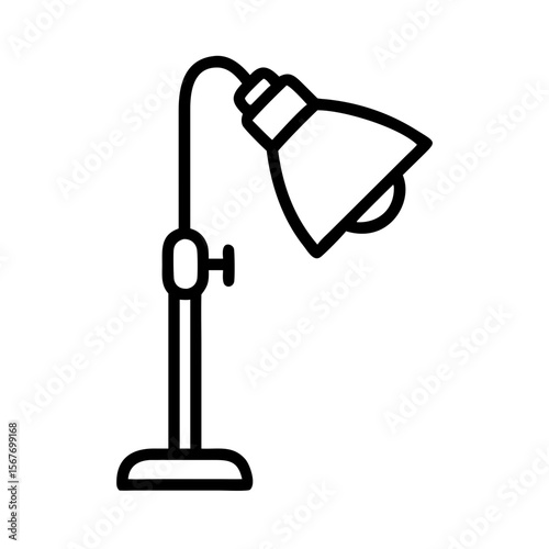 Floor lamp in minimal line art style for modern interior design  