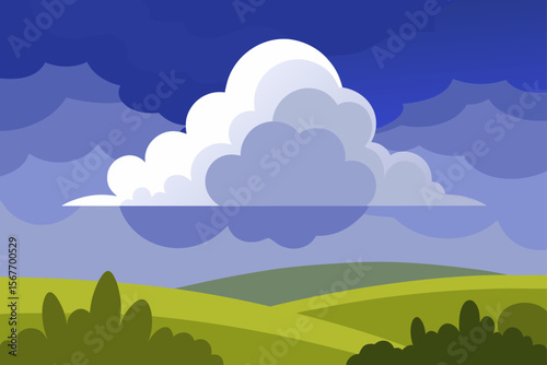 Dramatic Clouds Over Flat Countryside