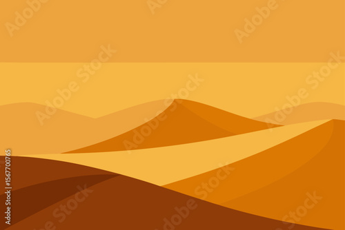 Golden Hour Over Desert Dunes With Soft Shadows