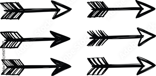 Hand-Drawn Arrow Doodles - Directional Pointers and Artistic Elements