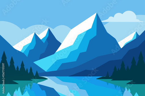 Serene Mountain Lake Landscape Peaceful Nature Scene