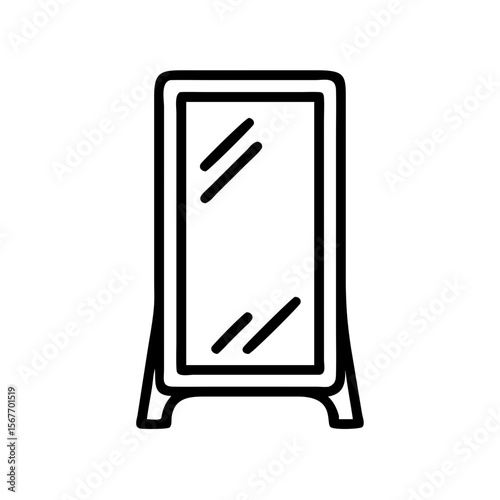 Full-length vanity mirror in minimalistic design  