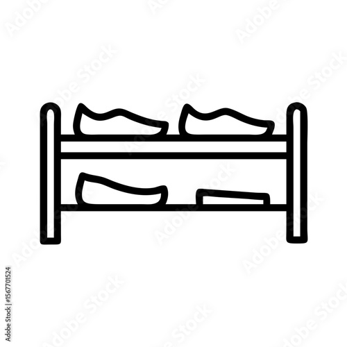 Storage shelf in a simple minimalist linear style
