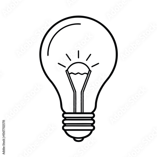 Continuous One Line Drawing Of Electric Light Bulb For Idea Innovation And Electricity Design