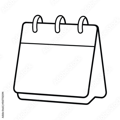 Continuous One Line Drawing Of Empty Loose Leaf Calendar Page For Time Schedule And Planner Concept