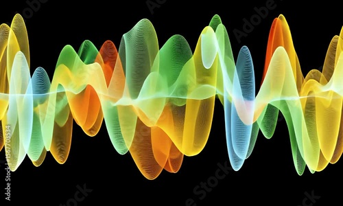 Colorful Abstract Waveforms with Vibrant Flowing Design Elements