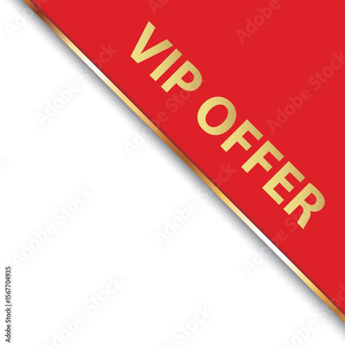 VIP OFFER – vector red corner banner