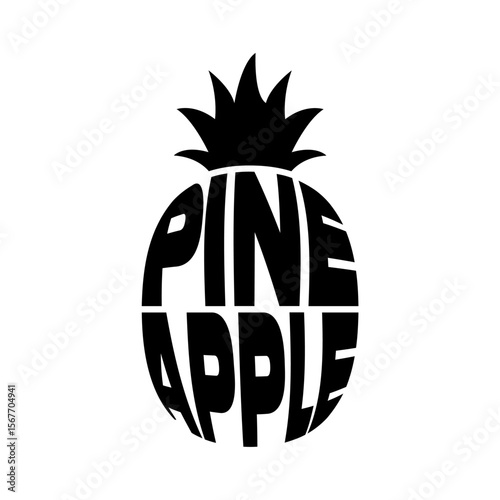 Creative Pineapple Logo Design with Unique Textual Art Elements