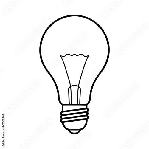 Light Bulb In Continuous Line Vector Illustration For Idea Innovation And Creativity Concept