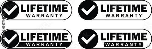 Lifetime Warranty Stamp – Vector Label Icon Sign for Product Guarantee and Customer Assurance