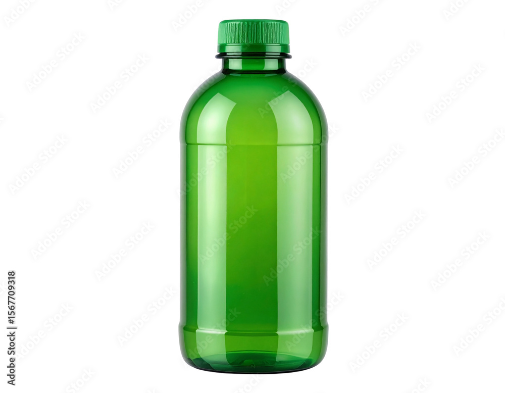 Empty Transparent Green Plastic Bottle with Screw Cap, Isolated on Transparent Background PNG Empty Transparent Green Plastic Bottle with Screw Cap, Isolated on Transparent Background PNG