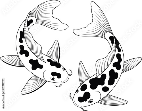 koi Fish Svg, Koi Carps Svg, Fish Clipart