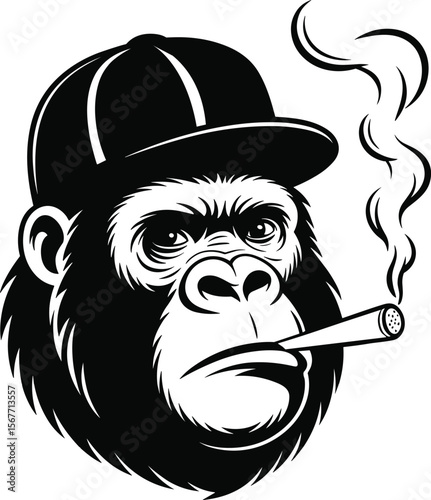 Monkey Smoking Joint Svg