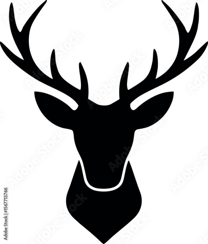 Elk Head vector black silhouette design